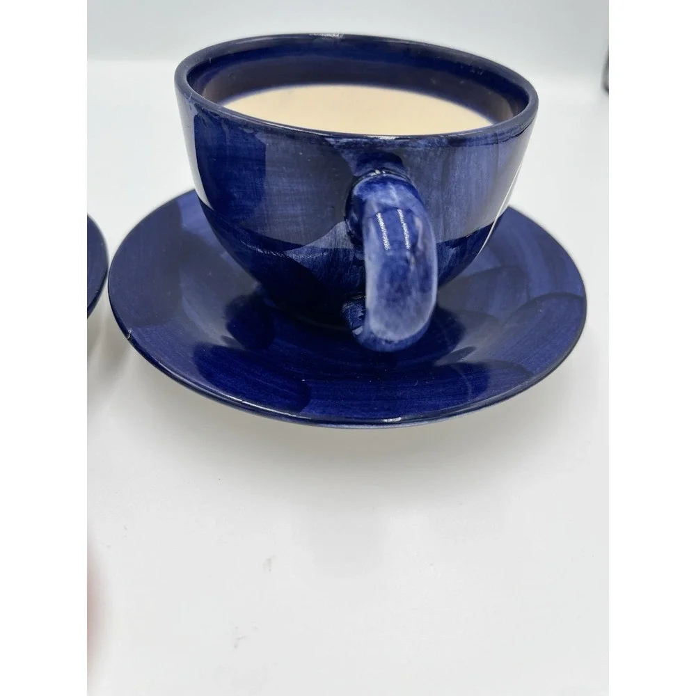 Papart Evil Eye Cup & Saucer Set Blue Nazar Mug Handpainted Ceramic